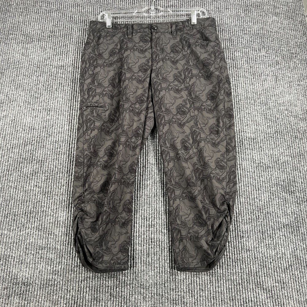 Eddie Bauer Pants Womens Size 6 Black Floral Outdoor Hiking Casual Lightweight